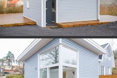 Nybyggd minivilla med stor altan & loft